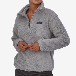 Patagonia Los Gatos Pullover Fleece 1/4 Zip Sherpa Jacket Grey Womens Size M
